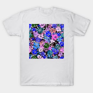 Blue And Pink Flowers T-Shirt